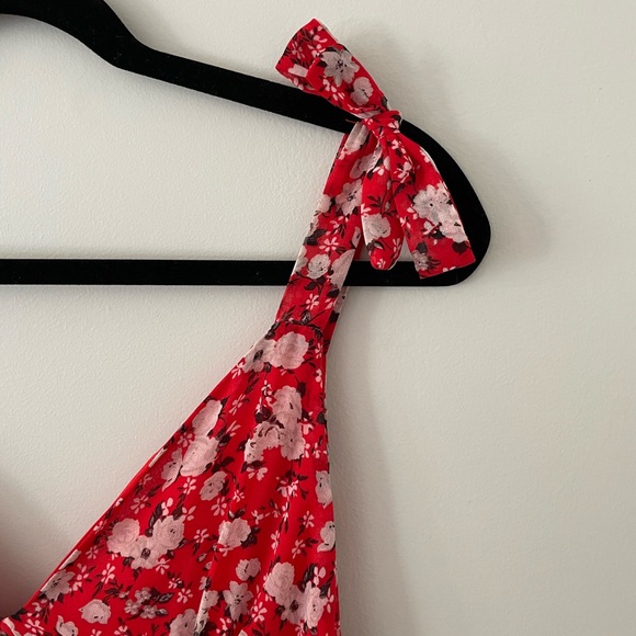 NWT Zara Midi Tie-Sleeve Floral Dress - Picture 5 of 5